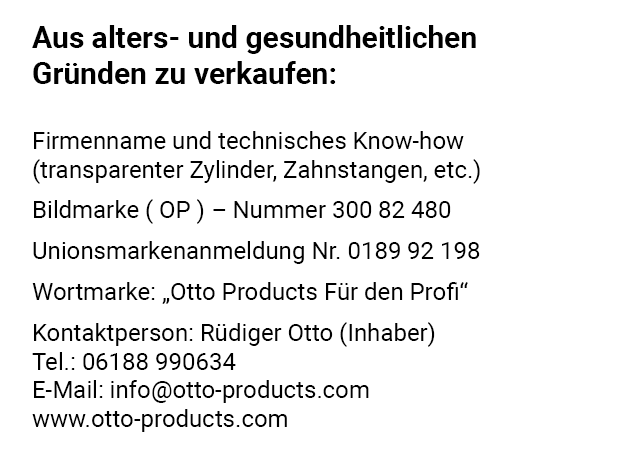 Firma Otto Products zum Verkauf